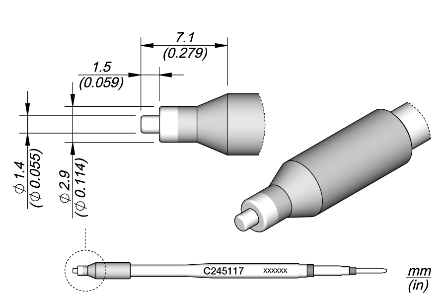 C245117 - Pin / Connector Cartridge Ø 1.45